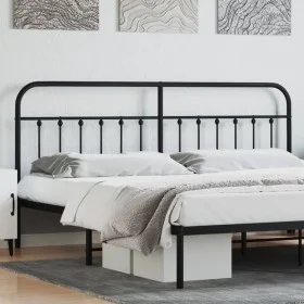 Black metal headboard 200 cm by vidaXL, Headboards and footboards - Ref: Foro24-352616, Price: 43,05 €, Discount: %