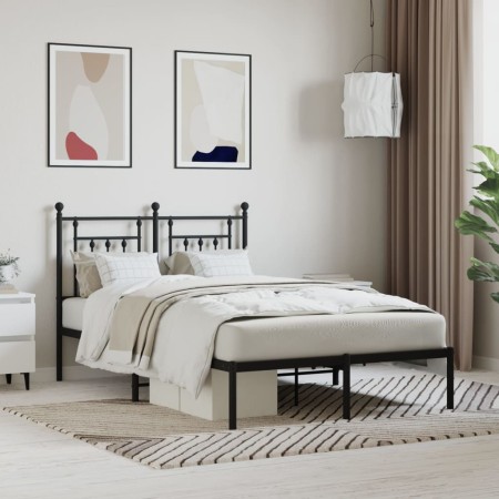 Estructura de cama con cabecero metal negro 120x190 cm de vidaXL, Camas y somieres - Ref: Foro24-353534, Precio: 110,81 €, De...