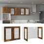 Vitrina colgante "Lyon" de roble ahumado, 80x31x60 cm, madera de ingeniería, en Armarios de cocina | Comprar online en Foru.es