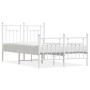 Estructura cama metal con cabecero y estribo blanco 120x190 cm de vidaXL, Camas y somieres - Ref: Foro24-353601, Precio: 125,...