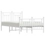 Estructura cama metal con cabecero y estribo blanco 120x190 cm de vidaXL, Camas y somieres - Ref: Foro24-353601, Precio: 125,...