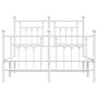 Estructura cama metal con cabecero y estribo blanco 120x190 cm de vidaXL, Camas y somieres - Ref: Foro24-353601, Precio: 125,...