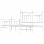 Estructura cama metal con cabecero y estribo blanco 120x190 cm de vidaXL, Camas y somieres - Ref: Foro24-353601, Precio: 125,...