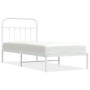 Estructura de cama de metal con cabecero blanco 90x200 cm de vidaXL, Camas y somieres - Ref: Foro24-352620, Precio: 65,88 €, ...