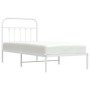 Estructura de cama de metal con cabecero blanco 90x200 cm de vidaXL, Camas y somieres - Ref: Foro24-352620, Precio: 65,88 €, ...