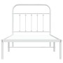 Estructura de cama de metal con cabecero blanco 90x200 cm de vidaXL, Camas y somieres - Ref: Foro24-352620, Precio: 65,88 €, ...
