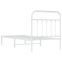 Estructura de cama de metal con cabecero blanco 90x200 cm de vidaXL, Camas y somieres - Ref: Foro24-352620, Precio: 65,88 €, ...