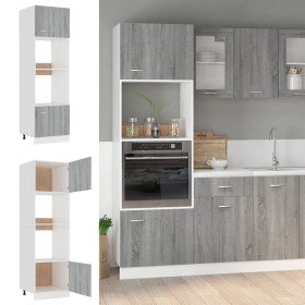 Mueble para microondas "Lyon" gris Sonoma 60x57x207 cm madera de ingeniería en Armarios de cocina | Comprar online en Foru.es