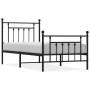 Estructura de cama con cabecero y estribo metal negro 90x190 cm de vidaXL, Camas y somieres - Ref: Foro24-353547, Precio: 89,...