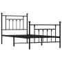 Estructura de cama con cabecero y estribo metal negro 90x190 cm de vidaXL, Camas y somieres - Ref: Foro24-353547, Precio: 89,...