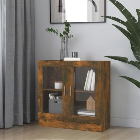 Vitrina madera contrachapada roble ahumado 82,5x30,5x80 cm en Librerías y estanterías | Comprar online en Foru.es