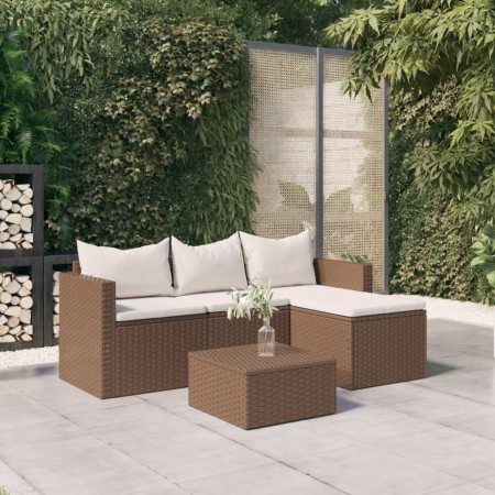 Set muebles de jardín ratán sintético marrón de vidaXL, Conjuntos de jardín - Ref: Foro24-362329, Precio: 318,16 €, Descuento: %