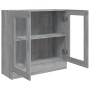 Vitrina de madera contrachapada gris sonoma 82,5x30,5x80 cm en Librerías y estanterías | Comprar online en Foru.es