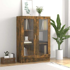 Vitrina madera contrachapada roble ahumado 82,5x30,5x115 cm en Librerías y estanterías | Comprar online en Foru.es