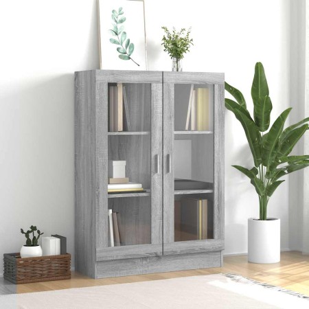 Vitrina madera contrachapada gris Sonoma 82,5x30,5x115 cm en Librerías y estanterías | Comprar online en Foru.es