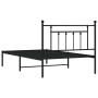Estructura de cama con cabecero metal negro 107x203 cm de vidaXL, Camas y somieres - Ref: Foro24-353533, Precio: 86,96 €, Des...