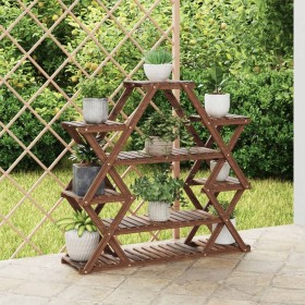Soporte para flores de madera maciza abeto 110x25x105 cm de vidaXL, Soportes para macetas - Ref: Foro24-362877, Precio: 42,60...