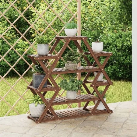 Soporte para flores de madera maciza abeto 110x25x105 cm de vidaXL, Soportes para macetas - Ref: Foro24-362877, Precio: 44,82...