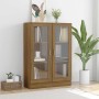 Vitrina madera contrachapada roble marrón 82,5x30,5x115 cm en Librerías y estanterías | Comprar online en Foru.es