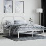 Estructura de cama de metal con cabecero blanca 140x190 cm de vidaXL, Camas y somieres - Ref: Foro24-353684, Precio: 97,50 €,...