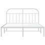Estructura de cama de metal con cabecero blanca 140x190 cm de vidaXL, Camas y somieres - Ref: Foro24-353684, Precio: 97,50 €,...