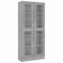 Vitrina de madera contrachapada gris sonoma 82,5x30,5x185 cm en Librerías y estanterías | Comprar online en Foru.es