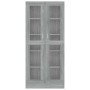 Vitrina de madera contrachapada gris sonoma 82,5x30,5x185 cm en Librerías y estanterías | Comprar online en Foru.es