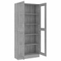 Vitrina de madera contrachapada gris sonoma 82,5x30,5x185 cm en Librerías y estanterías | Comprar online en Foru.es