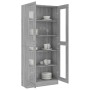Vitrina de madera contrachapada gris sonoma 82,5x30,5x185 cm en Librerías y estanterías | Comprar online en Foru.es