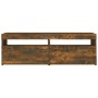 Mueble de TV con luces LED roble ahumado 120x35x40 cm en Muebles TV | Comprar online en Foru.es