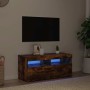 Mueble de TV con luces LED roble ahumado 90x35x40 cm en Muebles TV | Comprar online en Foru.es
