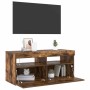 Mueble de TV con luces LED roble ahumado 90x35x40 cm en Muebles TV | Comprar online en Foru.es