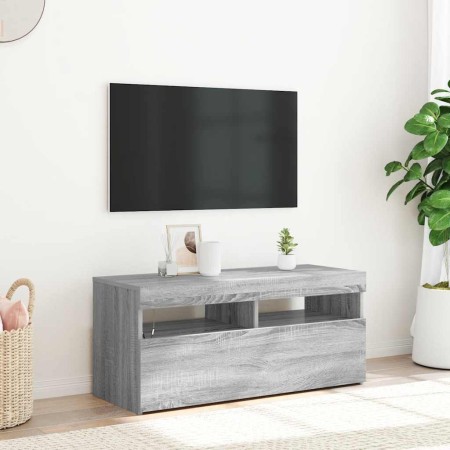 Mueble de TV con luces LED gris Sonoma 90x35x40 cm en Muebles TV | Comprar online en Foru.es