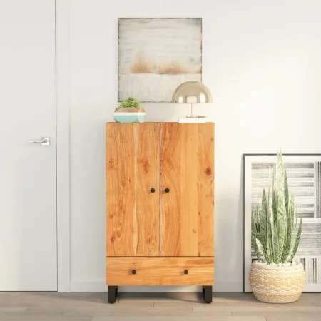 Aparador con cajón hierro y madera maciza acacia 60x33x100 cm de vidaXL, Aparadores - Ref: Foro24-352934, Precio: 223,41 €, D...