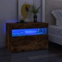 Mueble de TV con luces LED color roble ahumado 60x35x40 cm en Muebles TV | Comprar online en Foru.es