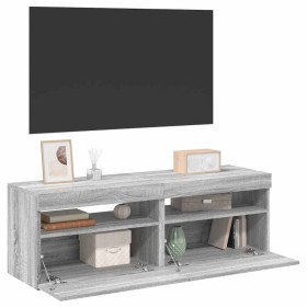 Muebles de TV 2 uds con luces LED gris Sonoma 60x35x40 cm en Muebles TV | Comprar online en Foru.es