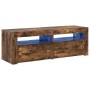 Mueble de TV con luces LED roble ahumado 120x35x40 cm en Muebles TV | Comprar online en Foru.es