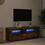 Mueble de TV con luces LED roble ahumado 120x35x40 cm en Muebles TV | Comprar online en Foru.es