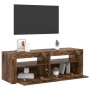 Mueble de TV con luces LED roble ahumado 120x35x40 cm en Muebles TV | Comprar online en Foru.es