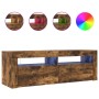 Mueble de TV con luces LED color roble ahumado 120x35x40 cm en Muebles TV | Comprar online en Foru.es