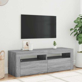 Mueble de TV con luces LED gris Sonoma 120x35x40 cm en Muebles TV | Comprar online en Foru.es