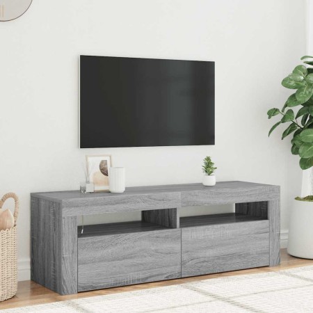 Mueble de TV con luces LED gris Sonoma 120x35x40 cm en Muebles TV | Comprar online en Foru.es