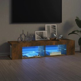 Mueble de TV con luces LED roble ahumado 135x39x30 cm en Muebles TV | Comprar online en Foru.es