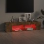 Mueble de TV con luces LED roble ahumado 135x39x30 cm en Muebles TV | Comprar online en Foru.es