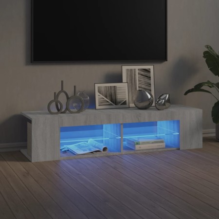 Mueble de TV con luces LED gris Sonoma 135x39x30 cm en Muebles TV | Comprar online en Foru.es