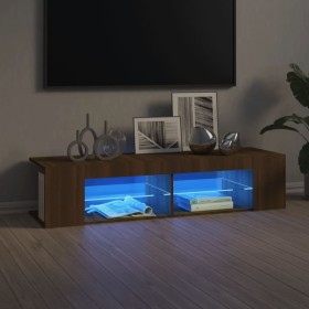 Mueble de TV con luces LED marrón roble 135x39x30 cm en Muebles TV | Comprar online en Foru.es