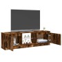 Mueble de TV con luces LED roble ahumado 120x30x36 cm en Muebles TV | Comprar online en Foru.es