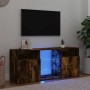 Mueble de TV con luces LED roble ahumado 120x30x50 cm en Muebles TV | Comprar online en Foru.es