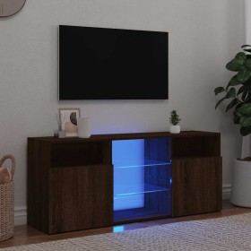 Mueble de TV con luces LED marrón roble 120x30x50 cm en Muebles TV | Comprar online en Foru.es