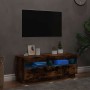 Mueble de TV con luces LED roble ahumado 100x35x40 cm en Muebles TV | Comprar online en Foru.es